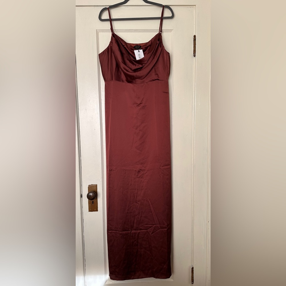 NWT Sugarlips Sydney Satin Gown | Size XL | Color: Cinnamon / Rust / Copper